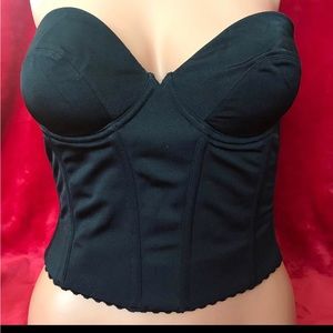 Natori Bustier 34B Black Strapless Long Lone Underwire Lightly Padded Bra 73362